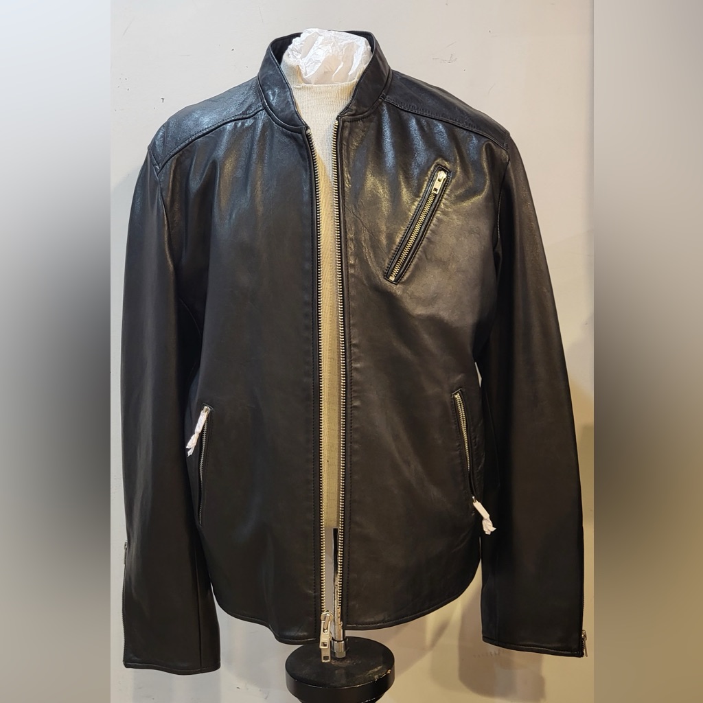 Price Drop.....Industry Republic Men's Black Lambskin Leather Bomber Jacket